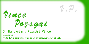 vince pozsgai business card